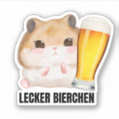 Lekker Bier X Verdrietige Hamster Meme Bier Tarweb Sticker (Voorkant)