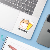 Lekker Bier X Verdrietige Hamster Meme Bier Tarweb Sticker (Laptop met iPhone)