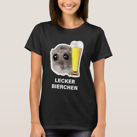 Lekker Bierchen Cute Hamster Bier T-shirt (Voorkant)