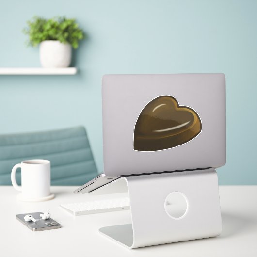 Lekker chocolade hart sticker (Laptop op bureau)