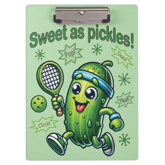 Lekker Cute Zoet als Augurken Pickleball Klembord (Voorkant)