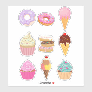 Lekker dessert voor kinderen en knutselliefhebbers sticker