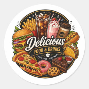 Lekker eten & drinken sticker voor etensliefhebber