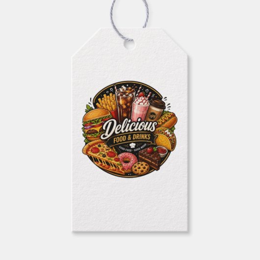 Lekker eten & drinken sticker voor etensliefhebber cadeaulabel (Voorkant)