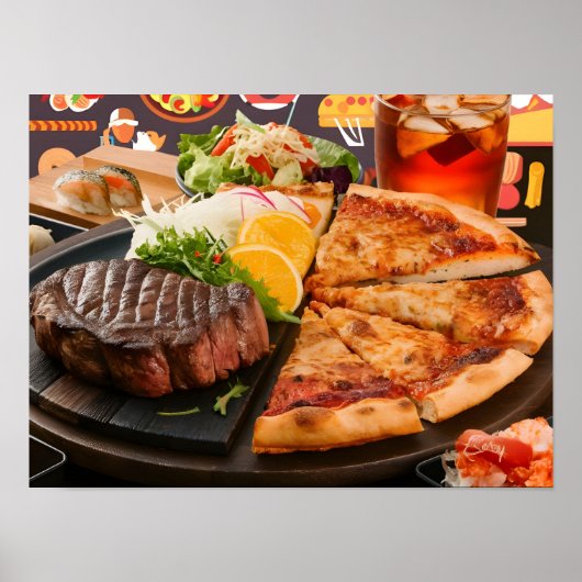 Lekker eten en drinken poster (Voorkant)