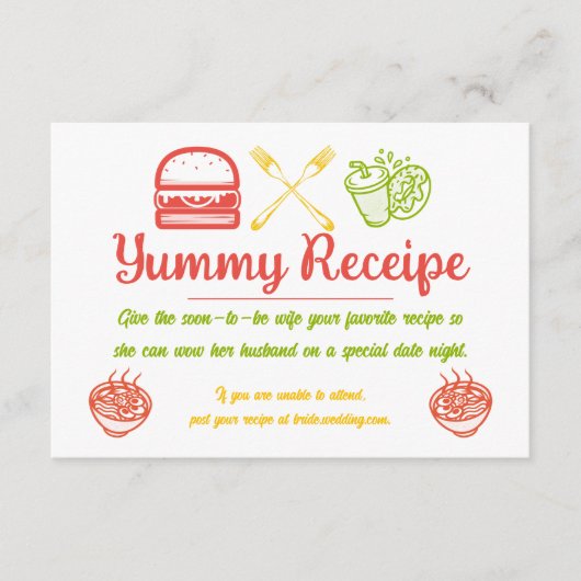 lekker eten informatiekaartje (Voorkant)