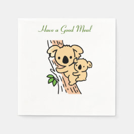 Lekker eten, Schattige Koala Beer met Baby Servet