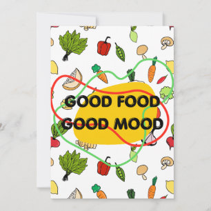 Lekker eten, vrolijk ontwerp, leuk eten kaart