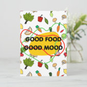 Lekker eten, vrolijk ontwerp, leuk eten kaart (Staand voorkant)