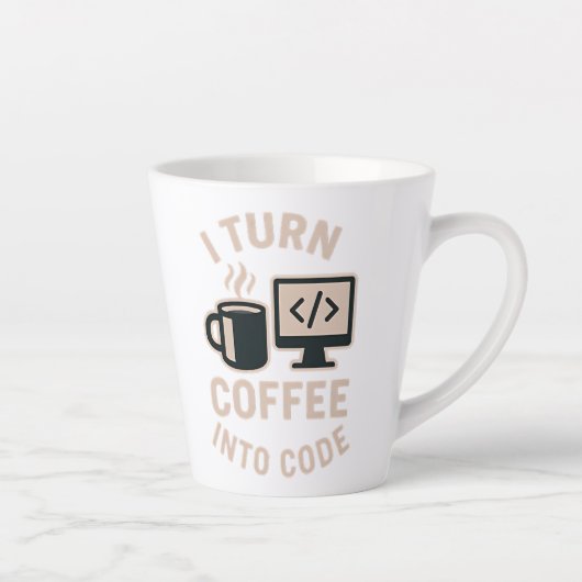 Lekker Ik Verander Koffie In Code Latte Mok (Rechts)