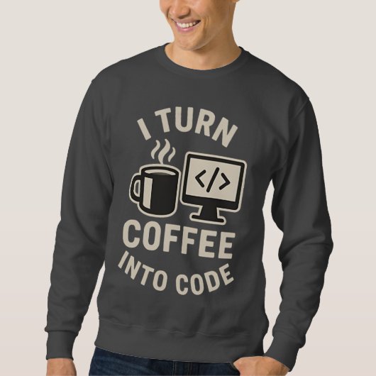 Lekker Ik Verander Koffie In Code Trui (Voorkant)