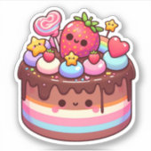 lekker kawaii chocoladetaart sticker (Voorkant)