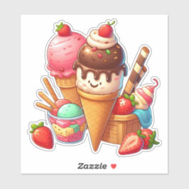 lekker kawaii-ijs sticker