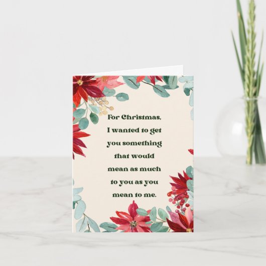 Lekker klein rode vrachtwagentje met een kerstboom feestdagen kaart (Voorkant)