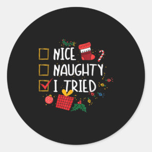 Lekker of Stout Ik Heb Santa's Stoute Lijst Geprob Ronde Sticker