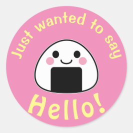 lekker onigiri - Kawaii Onigiri Rijstbal Ronde Sticker