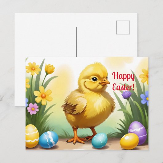 Lekker Pasen Kuiken 1, Pasen Briefkaart (Voorkant / Achterkant)