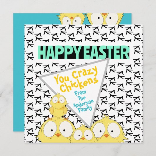 Lekker “Prettig Pasen” Jullie Gekke Kippen | Feestdagenkaart (Voorkant / Achterkant)