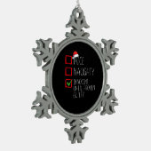 Lekker Stout Onschuldig Totdat Het Anders Bewezen Tin Sneeuwvlok Ornament (Links)