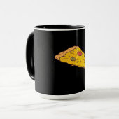 Lekker stuk pizza cartoon ontwerp mok (Voorkant links)