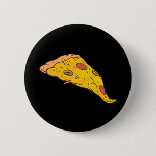 Lekker stuk pizza cartoon ontwerp ronde button 5,7 cm