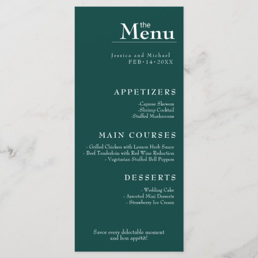 Lekker tekst Paradijselijke bruiloft menu Birds of (Voorkant)