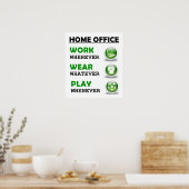 Lekker thuiswerken Grappig Poster (Keuken)