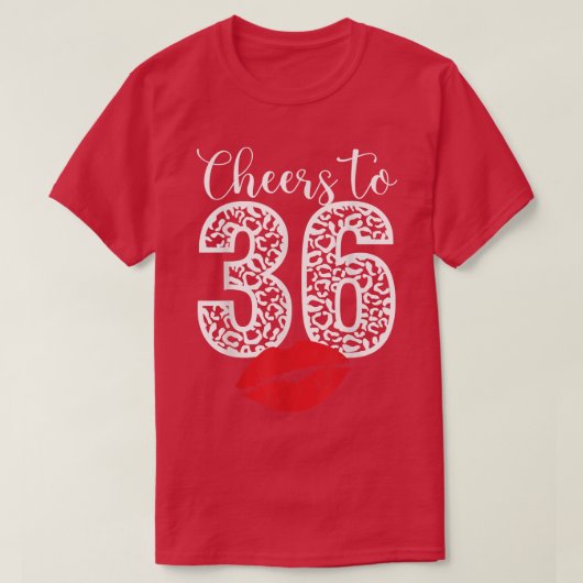 Lekker tot 36 jaar Lopend Happy Birthday Leopard B T-shirt (Design voorkant)