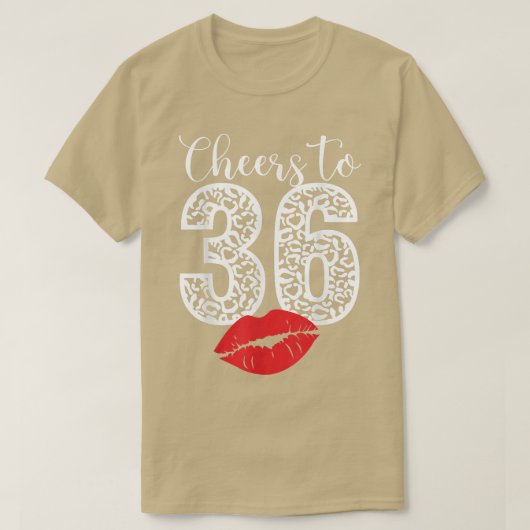 Lekker tot 36 jaar Lopend Happy Birthday Leopard B T-shirt (Design voorkant)