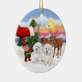 Lekker voorTwee Bichon Frise Keramisch Ornament (Rechts)