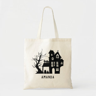 Lekker zwart gehakt huis. Halloween kinder behande Tote Bag