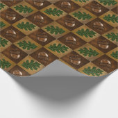 Lekkerbordpatroon voor eikels en eikels cadeaupapier (Hoek)