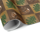 Lekkerbordpatroon voor eikels en eikels cadeaupapier (Rol Hoek)