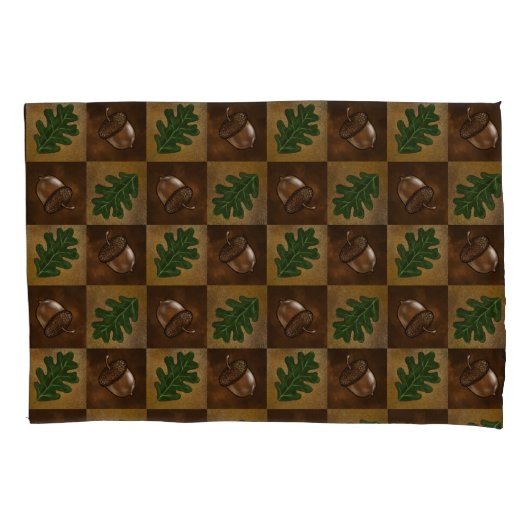 Lekkerbordpatroon voor eikels en eikels kussensloop (Voorkant)