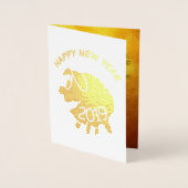 Lekkere 3 Cartoon Varken Jaar Dierenriem Verjaarda Folie Kaarten (Voorkant)