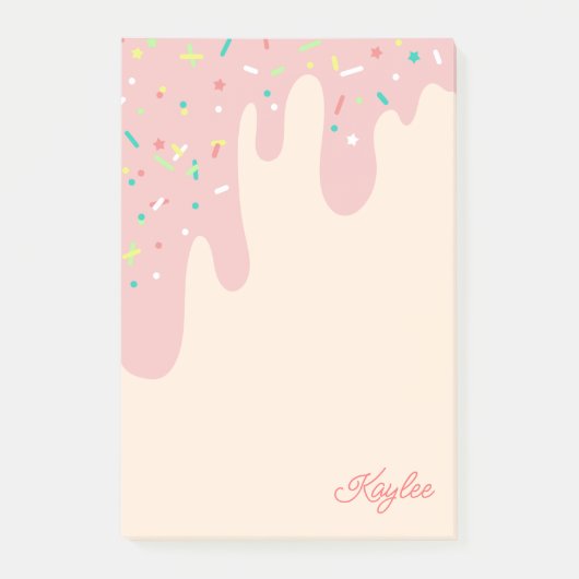 Lekkere Aardbeien Frosting Strooisel Uw Naam Post-it® Notes (Voorkant)