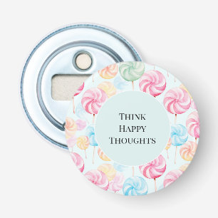 Lekkere Candy Lolly's Whimsical Gelukkige Gedachte Button Flesopener