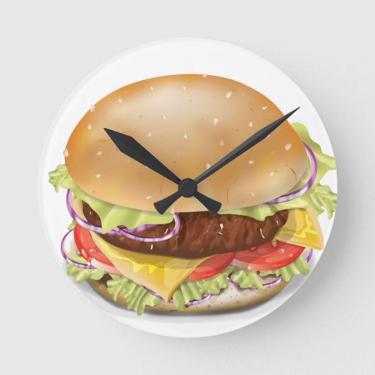 Lekkere Cheeseburger Ronde Klok (Voorkant)