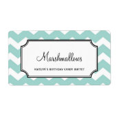 Lekkere chevron blauw custom snoep buffetpot bulk etiket (Voorkant)