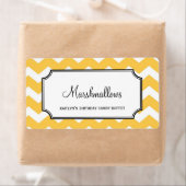 Lekkere chevron geel custom snoep buffetpot bulk etiket (Insitu)