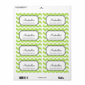 Lekkere chevron groen op maat gemaakte snoep buffe etiket (Full Sheet)