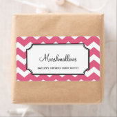 Lekkere chevron roze custom snoep buffetpot bulk etiket (Insitu)