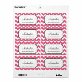Lekkere chevron roze custom snoep buffetpot bulk etiket (Full Sheet)