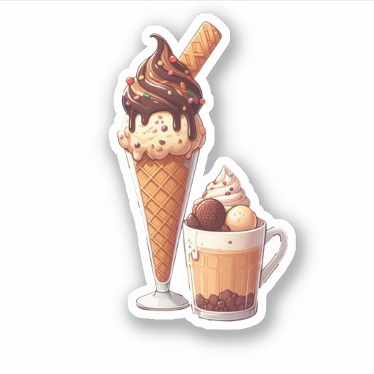 Lekkere chocolade ijs sticker (Voorkant)