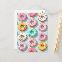 Lekkere cream donuts blauw briefkaart