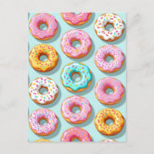 Lekkere cream donuts blauw briefkaart (Voorkant)
