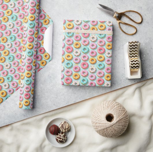 Lekkere cream donuts blauw cadeaupapier (Crafts)