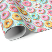 Lekkere cream donuts blauw cadeaupapier (Rol Hoek)
