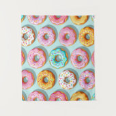 Lekkere cream donuts blauw wandkleed (Voorkant)