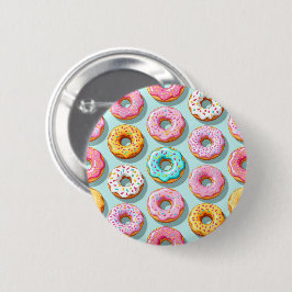 Lekkere creamedonuts blauw ronde button 5,7 cm